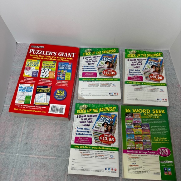 'Set of 6 Penny Press Word Seekers Puzzle Books - Picture 3 of 4